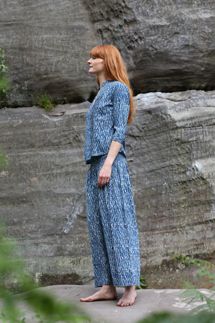 Kamal Pleat Shirt Hand Block Printed in Pure Cotton £59 - Now £29 Last 1 Size S