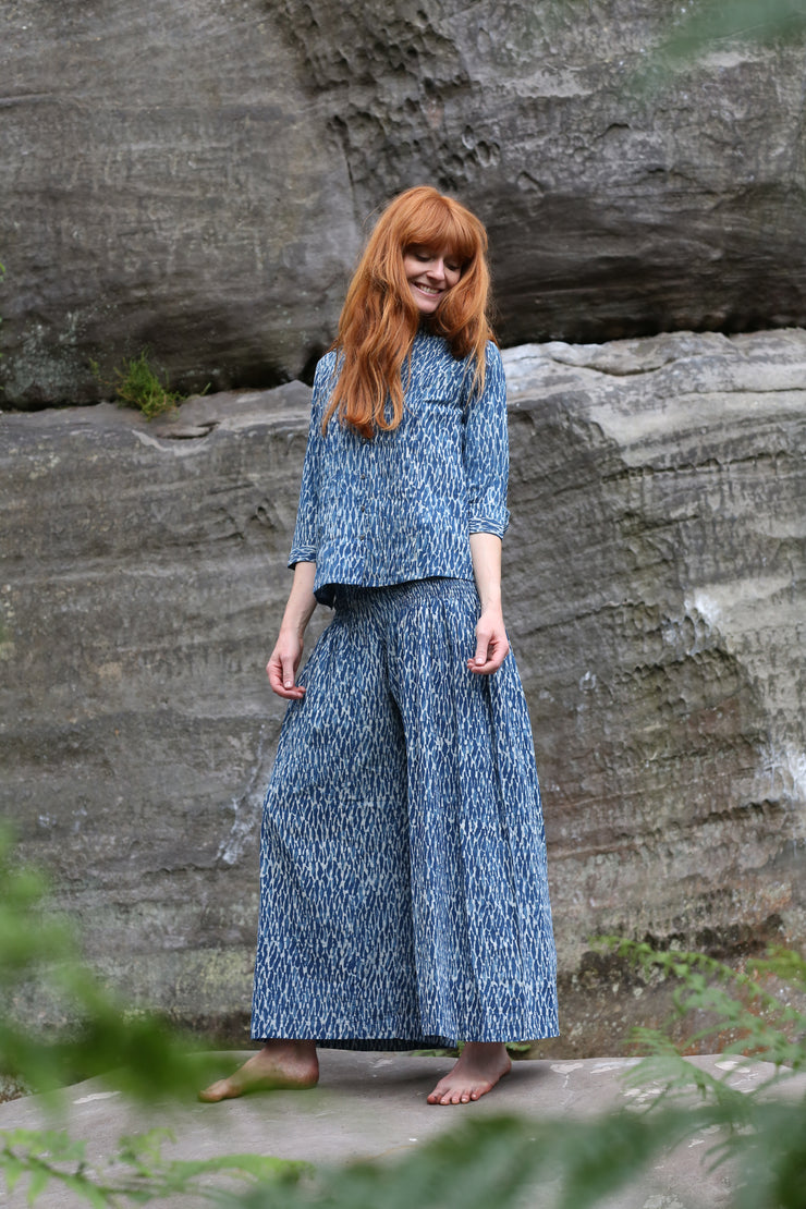 Kamal Pleat Shirt Hand Block Printed in Pure Cotton £59 - Now £29 Last 1 Size S