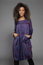 Roshan Dress Shibori Hand Dyed In Bamboo Silk Only Size S/M Left 10 to 14