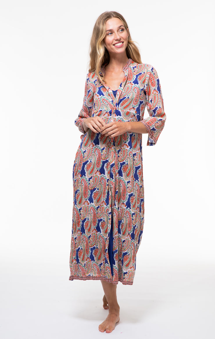 Sufiana Dress Hand Block Printed with Slip in Pure Cotton