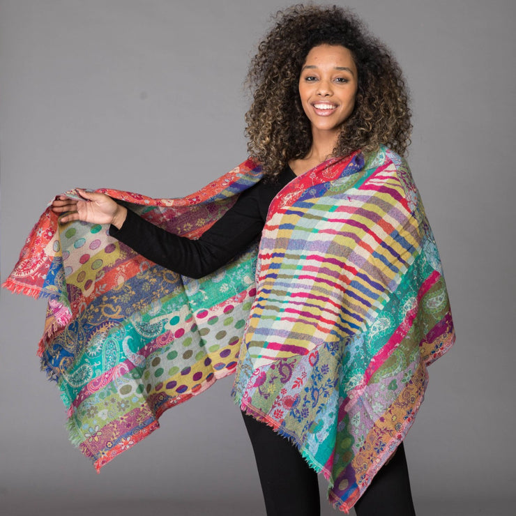 Merino Wool Shaw Leela Multi - Last 1 Left!
