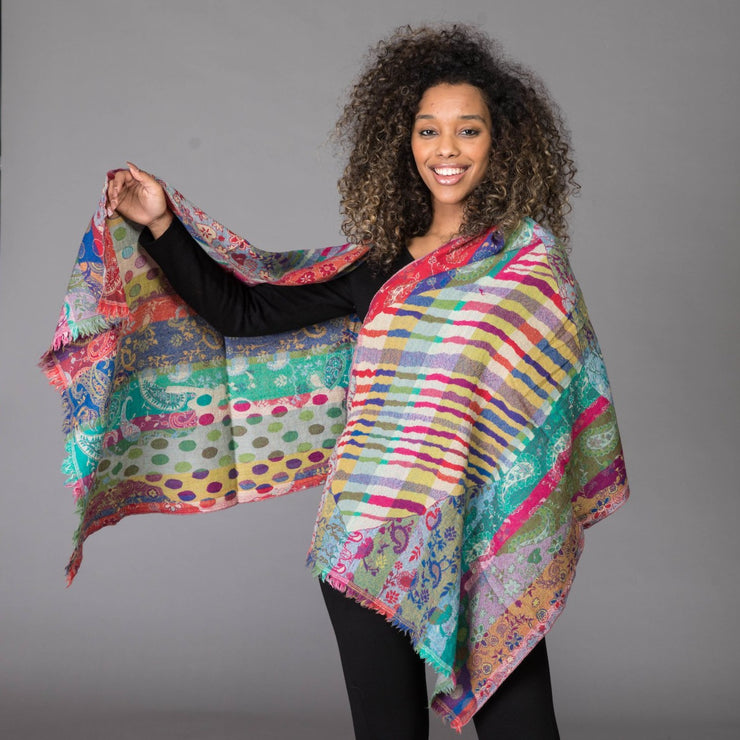 Merino Wool Shaw Leela Multi - Last 1 Left!