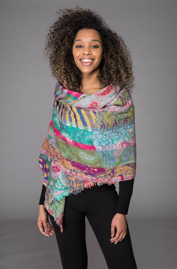 Merino Wool Shaw Leela Multi - Last 1 Left!