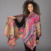 Merino Wool Shawl Tropical Forest