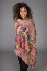 Merino Wool Shawl  - Animal Prin