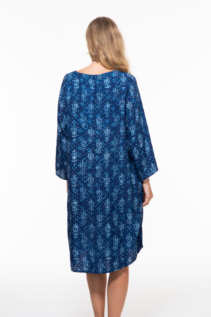 Roshan Dress Hand Block Printed Bamboo Silk