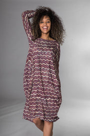 Farah Dress Hand Block Printed Jersey - Size 10 Left Only!