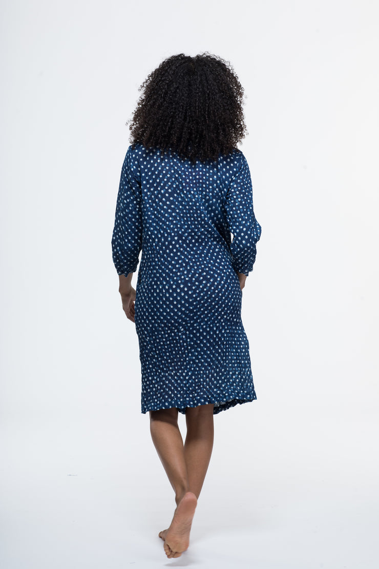 Leela Dress Hand Block Printed in Pure Cotton - Size M Left!