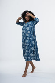 Jali Kaftan Hand Block Printed Pure Cotton - All Sizes Including 22 -26