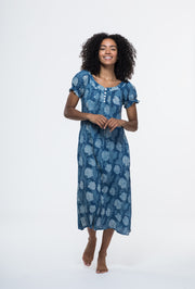 Maya Pocket Dress Hand Block Printed In Pure Cotton Only in Size L and XL Last Few