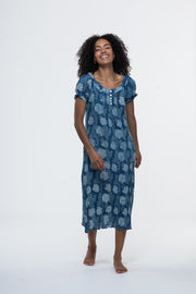 Maya Pocket Dress Hand Block Printed In Pure Cotton Only in Size L and XL Last Few