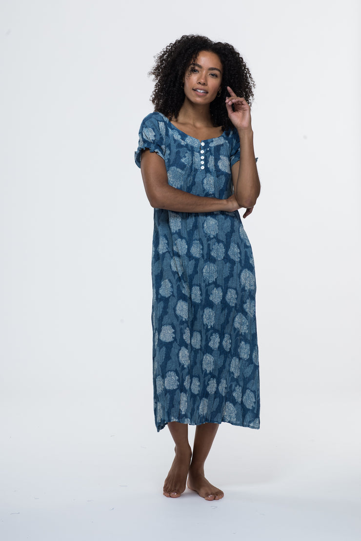 Maya Pocket Dress Hand Block Printed In Pure Cotton Only in Size L and XL Last Few