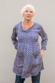 Dia Tunic Hand Block Printed Bamboo - Last One Only Size 12