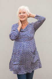 Dia Tunic Hand Block Printed Bamboo - Last One Only Size 12