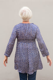 Dia Tunic Hand Block Printed Bamboo - Last One Only Size 12