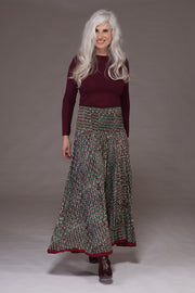 Asman Skirt Hand Block Printed in Sustainable Moss Crepe