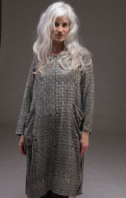 Roshan Dress Hand Block Printed Sustainable Moss Crepe Was £129 - Now £105!