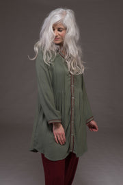 Shimla Tunic Sustainable Moss Crepe In Hand Dye  - Only in Size M