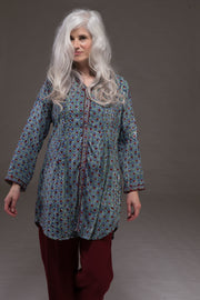 Shimla Tunic Hand Block Printed Sustainable Moss Crepe