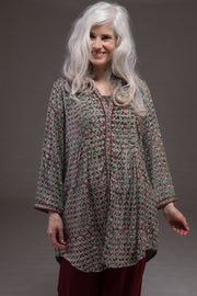 Shimla Tunic Hand Block Printed Sustainable Moss Crepe