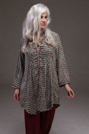 Shimla Tunic Hand Block Printed Sustainable Moss Crepe