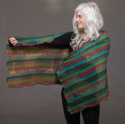 Merino Wool Shawl Multi Spiral Swirl