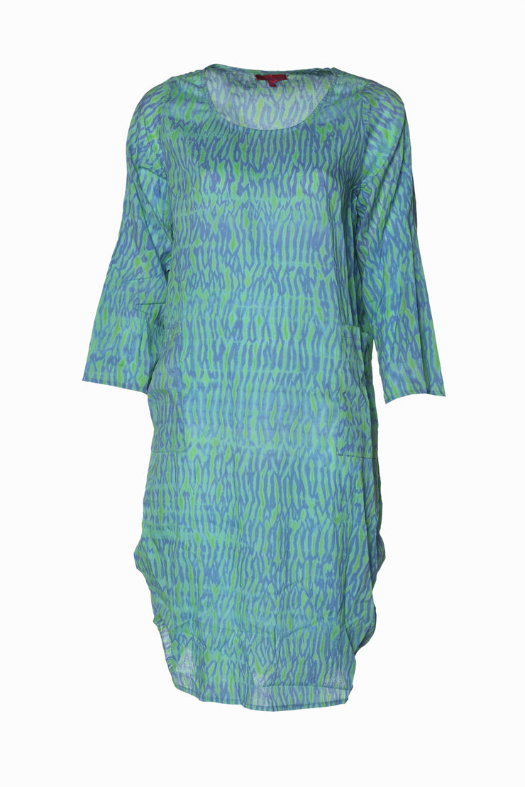 Roshan Dress Shibori Hand Dyed In Bamboo Silk Only Size S/M Left 10 to 14