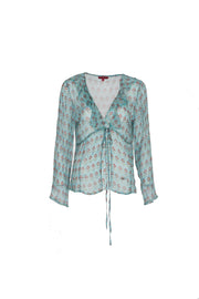 Hand Block Printed Chiffon Jacket - Only in Size Medium