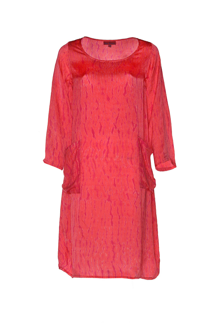 Roshan Dress Shibori Hand Dyed In Bamboo Silk Only Size S/M Left 10 to 14