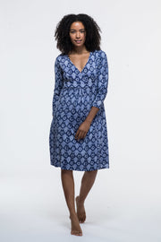 Anika Dress Hand Block Printed in Pure Cotton Jersey