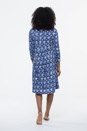 Anika Dress Hand Block Printed in Pure Cotton Jersey