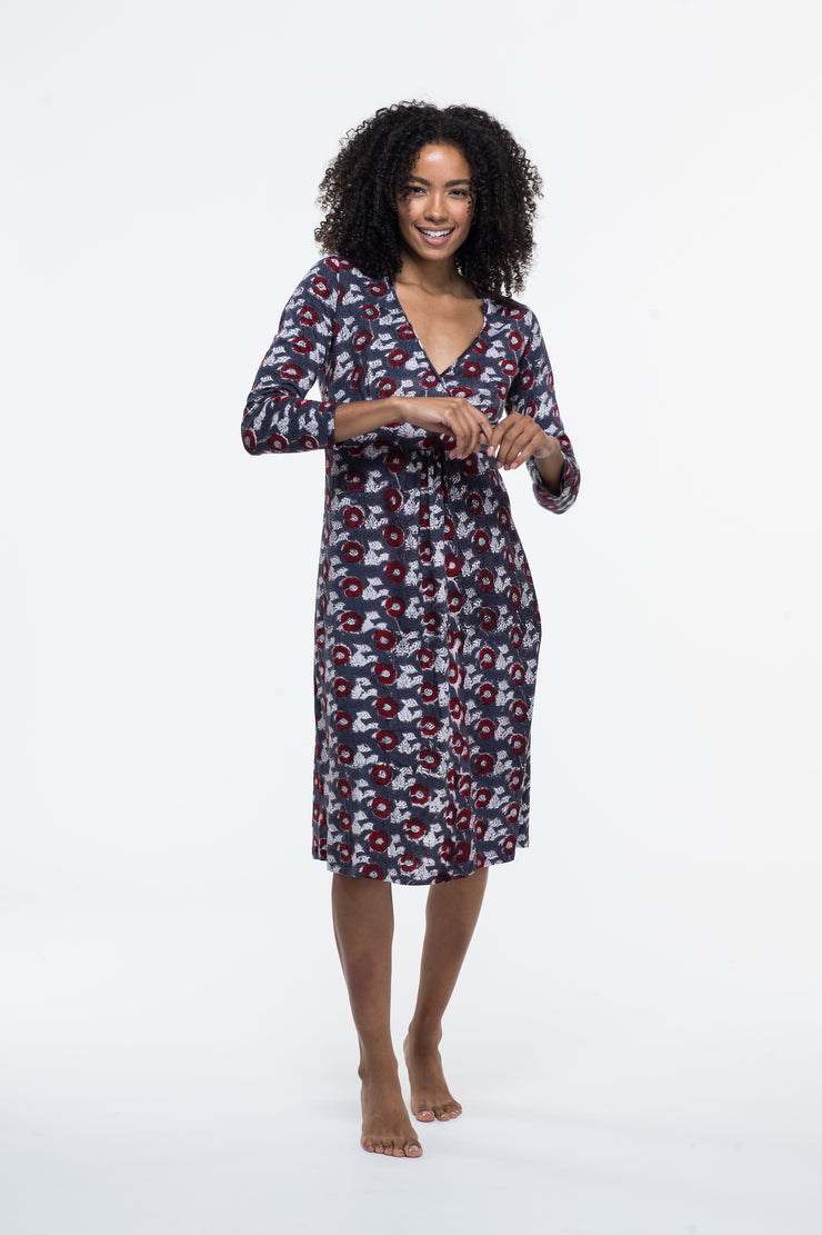 Anika Dress Hand Block Printed in Pure Cotton Jersey