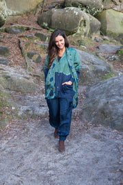 Sahara Pants Bamboo Linen in Plain Navy Blue Last 1 In Size S/M=12