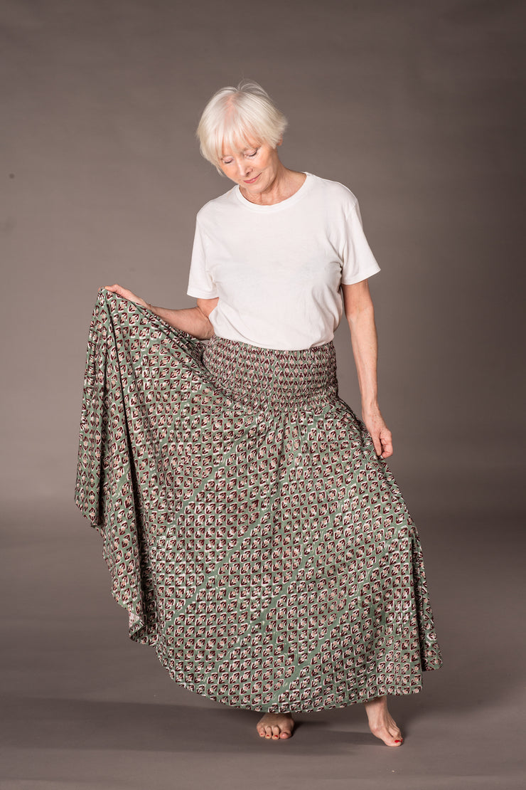 Asman Skirt Hand Block Printed Jersey - Special Offer