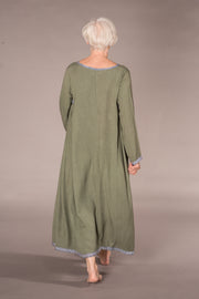 Jali Kaftan Hand Dyed Moss Crepe Sustainable - Only Size M Left!