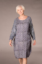 Roshan Dress Hand Block Printed Sustainable Moss Crepe Was £129 - Now £105!