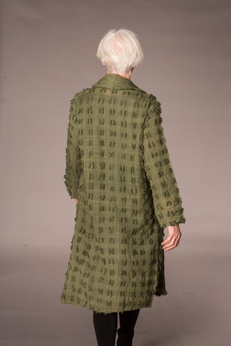 Dev Reversible Jacket in Beautifully Hand Woven Tusser Wool - Only Size 18-20 Left!