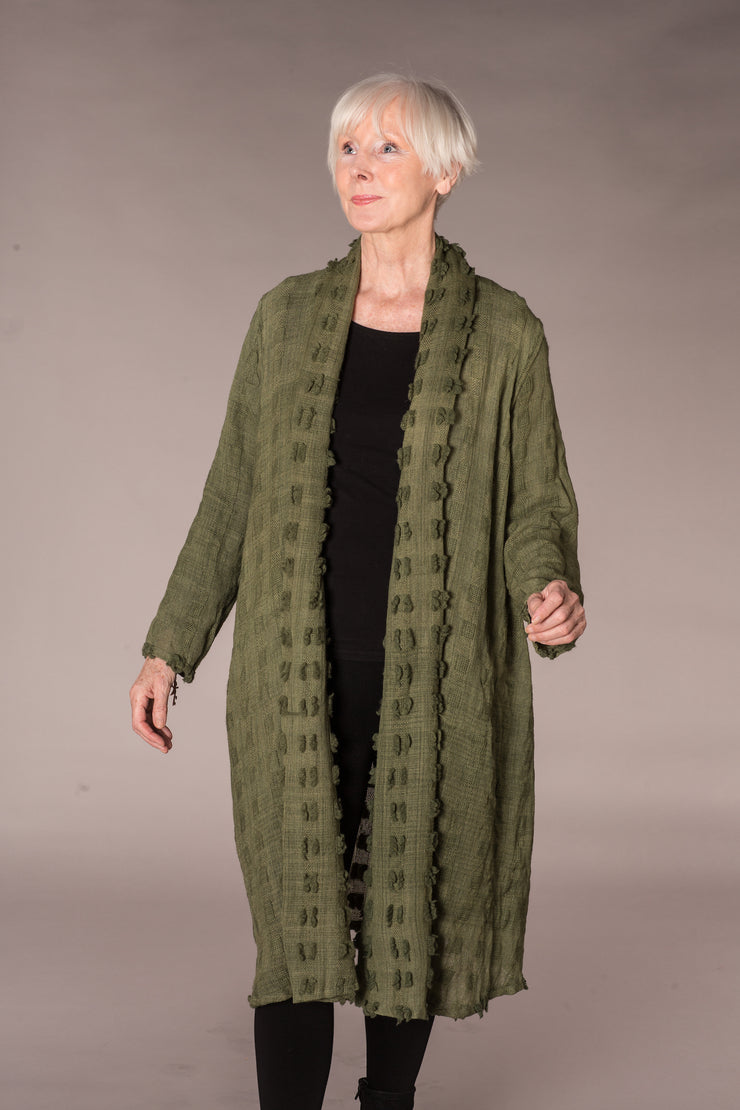 Dev Reversible Jacket in Beautifully Hand Woven Tusser Wool - Only Size 18-20 Left!