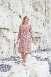 Anika Dress Hand Block Printed in Pure Cotton Jersey
