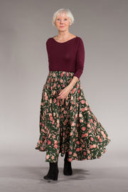 Asman Skirt in Hand Block Printed Cotton Jersey