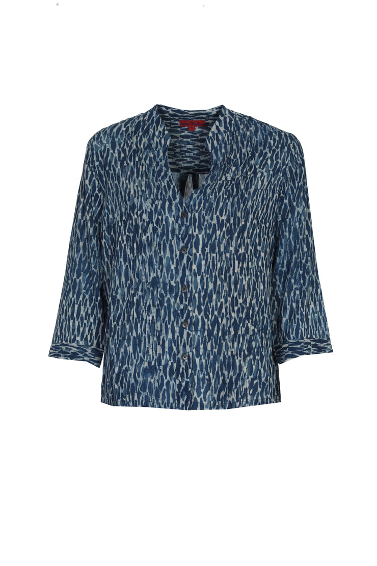 Kamal Pleat Shirt Hand Block Printed in Pure Cotton £59 - Now £29 Last 1 Size S