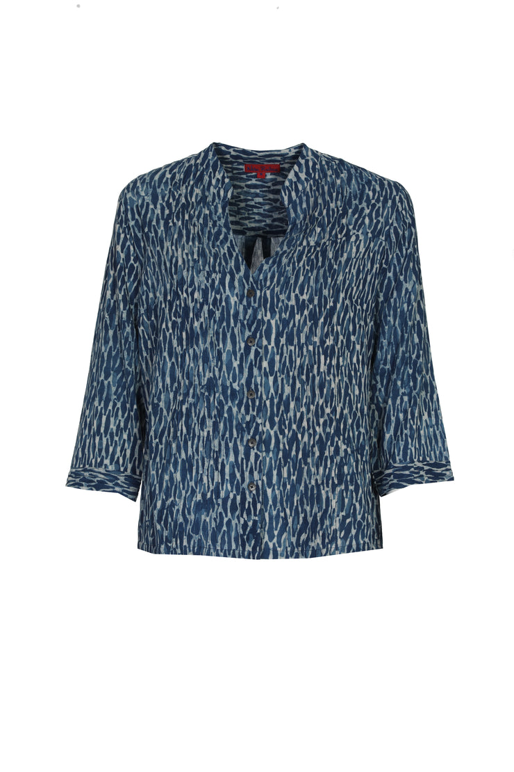 Kamal Pleat Shirt Hand Block Printed in Pure Cotton £59 - Now £45