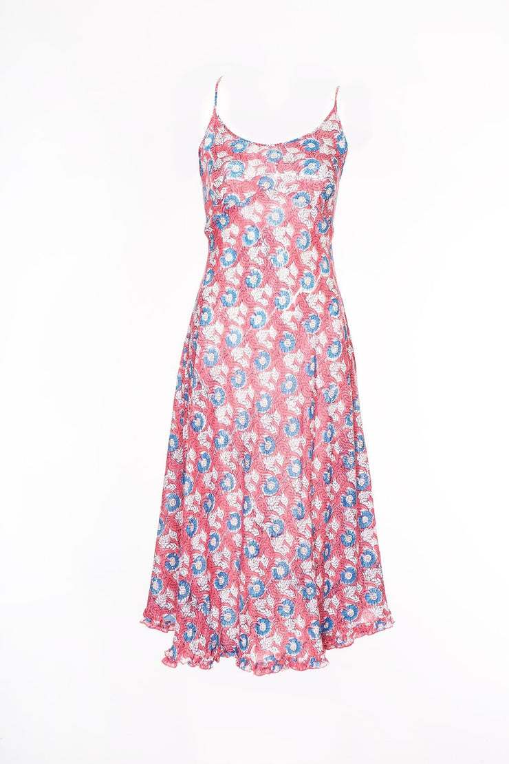 Kapil Bias Dress Hand Block Printed Pure Cotton- Last Few Size M-12
