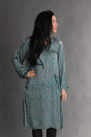 Roshan Dress Shibori Hand Dyed In Bamboo Silk Only Size S/M Left 10 to 14