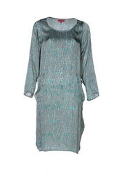 Roshan Dress Shibori Hand Dyed In Bamboo Silk Only Size S/M Left 10 to 14