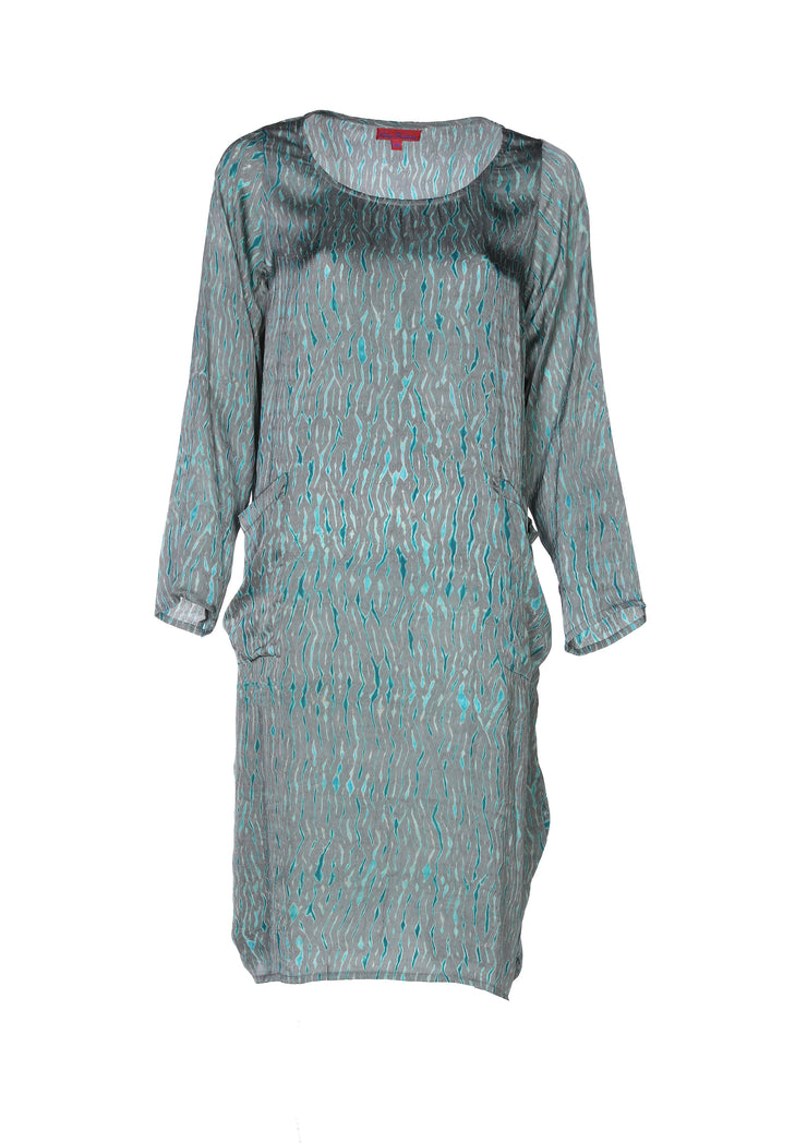 Roshan Dress Shibori Hand Dyed In Bamboo Silk Only Size S/M Left 10 to 14