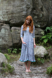 Ruby Sun Dress Hand Block Printed Pure Cotton - Only Sizes 18-20 Left!