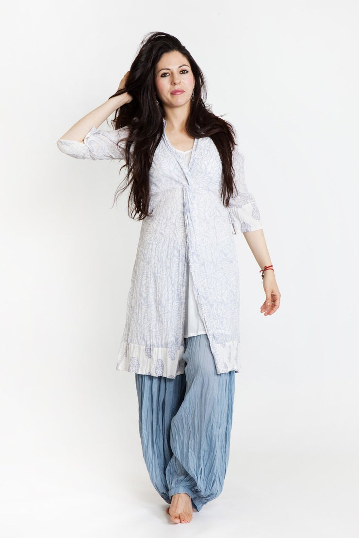 Sufiana Dress Hand Block Printed with Slip in Pure Cotton Size XS -8 Only