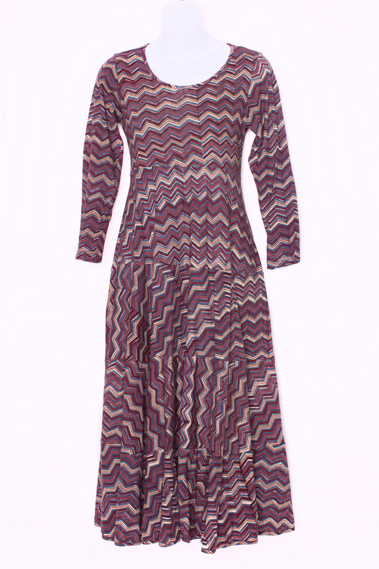 Dewani Dress Hand Block Printed in Cotton Jersey - A Few Left!